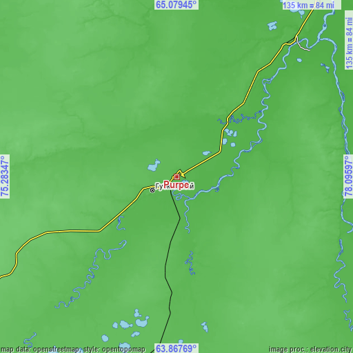 Topographic map of Purpe