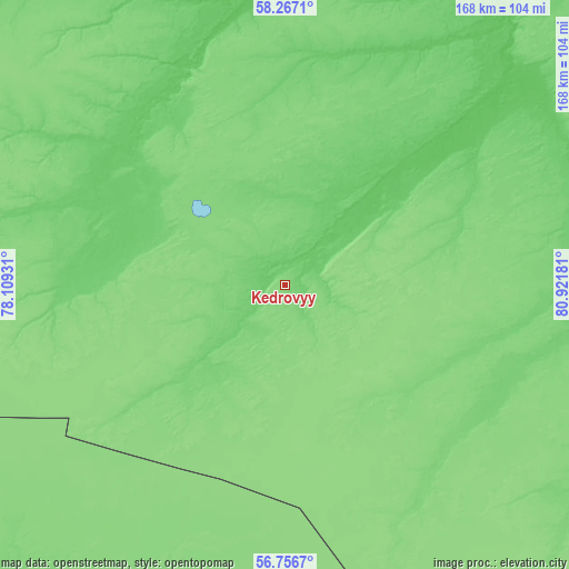 Topographic map of Kedrovyy