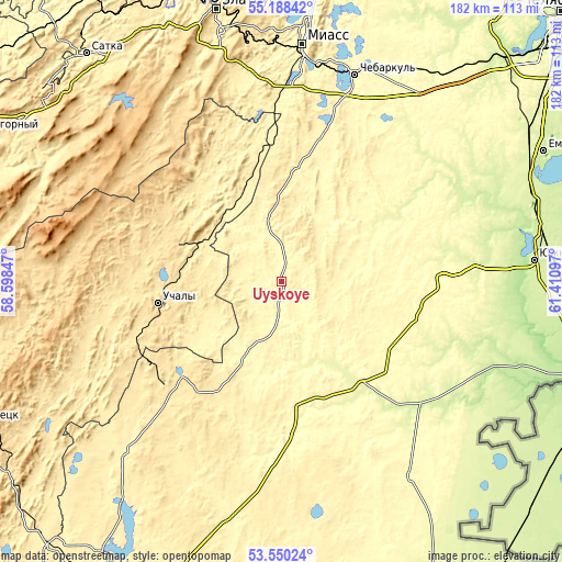 Topographic map of Uyskoye