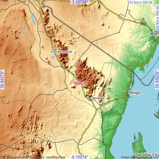 Topographic map of Matui
