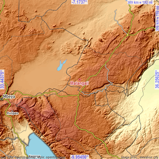 Topographic map of Malangali