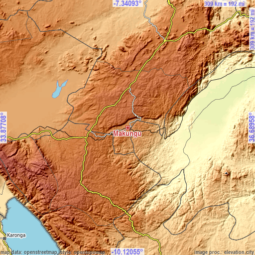 Topographic map of Makungu