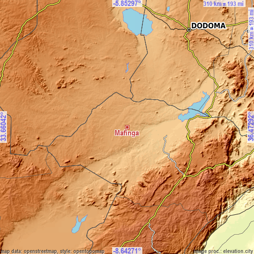 Topographic map of Mafinga
