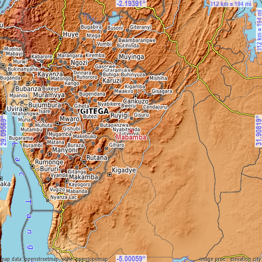 Topographic map of Mabamba