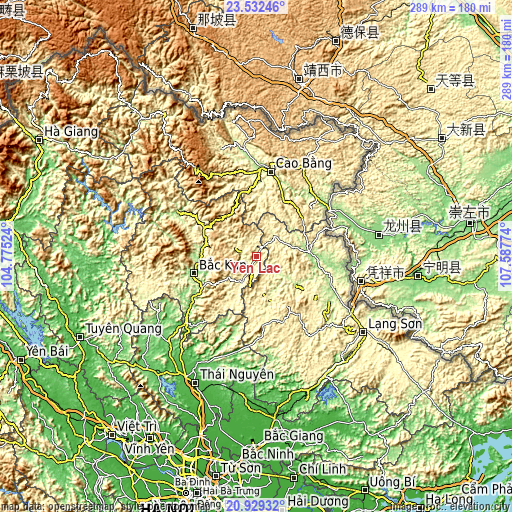 Topographic map of Yến Lạc