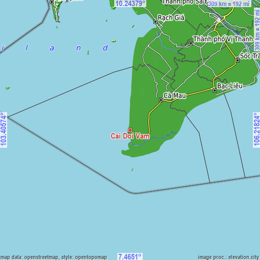 Topographic map of Cai Doi Vam