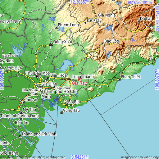 Topographic map of Gia Ray