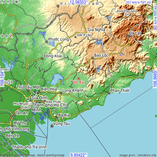 Topographic map of Võ Xu