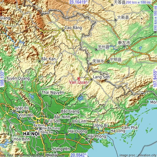 Topographic map of Văn Quan