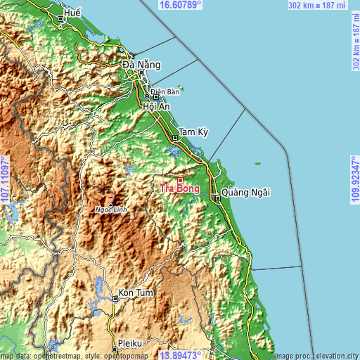 Topographic map of Trà Bồng