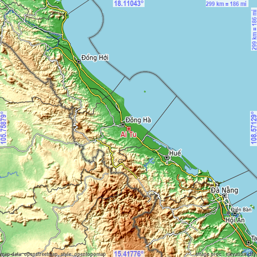 Topographic map of Ái Tử