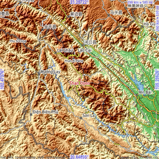Topographic map of Than Uyên