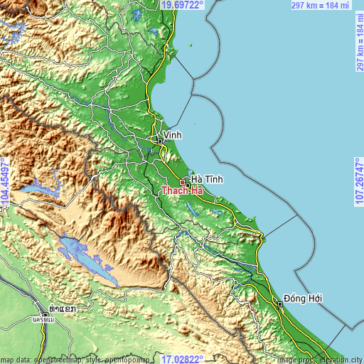 Topographic map of Thạch Hà