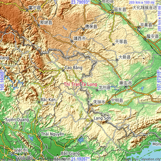 Topographic map of Thị Trấn Tà Lùng