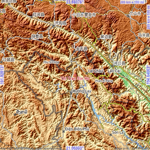 Topographic map of Thị Trấn Sìn Hồ