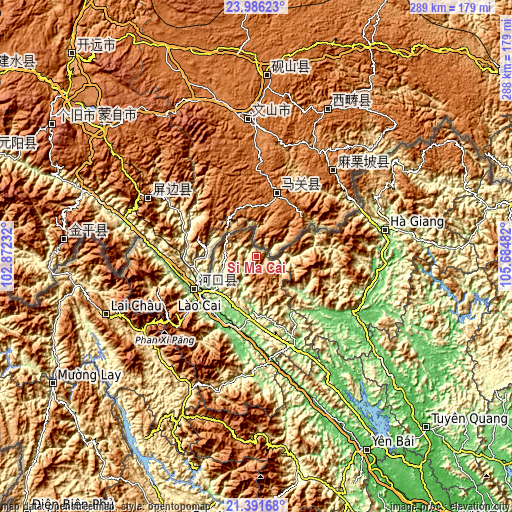 Topographic map of Si Ma Cai