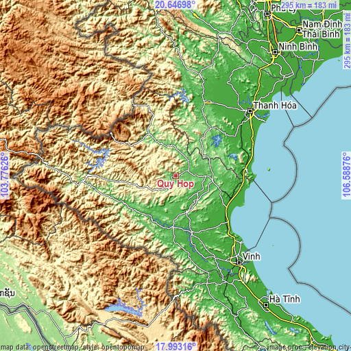 Topographic map of Quỳ Hợp