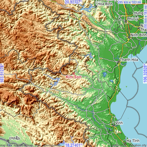 Topographic map of Kim Sơn