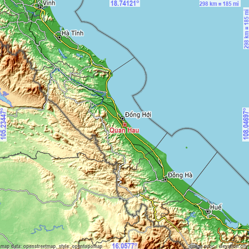 Topographic map of Quán Hàu