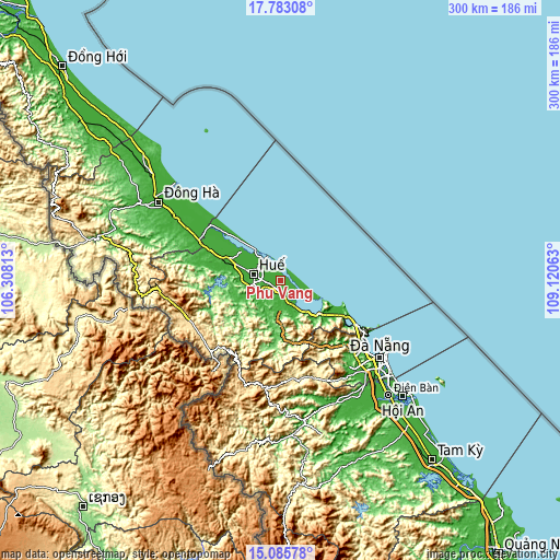 Topographic map of Phú Vang