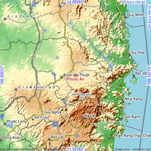 Topographic map of Phước An