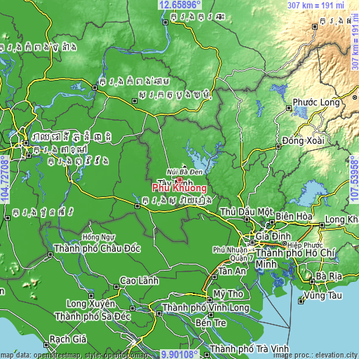 Topographic map of Phú Khương