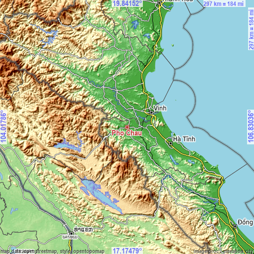 Topographic map of Phố Châu