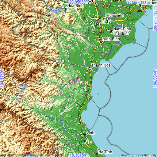 Topographic map of Bến Sung