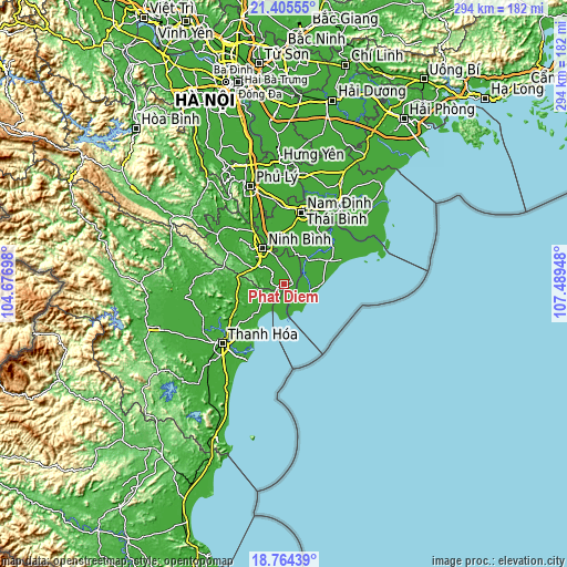 Topographic map of Phát Diệm