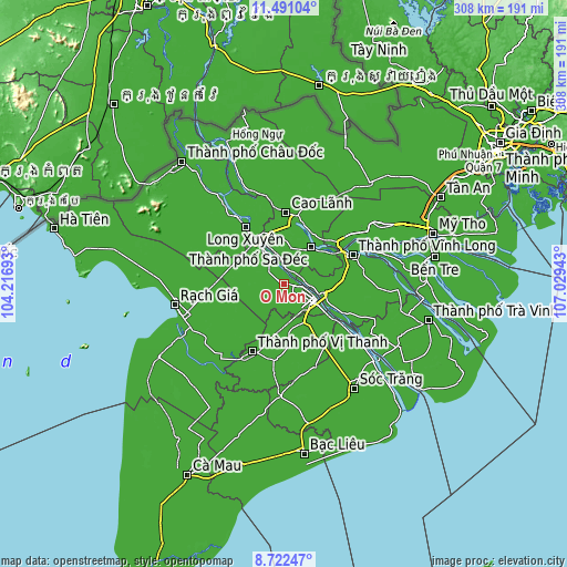 Topographic map of Ô Môn