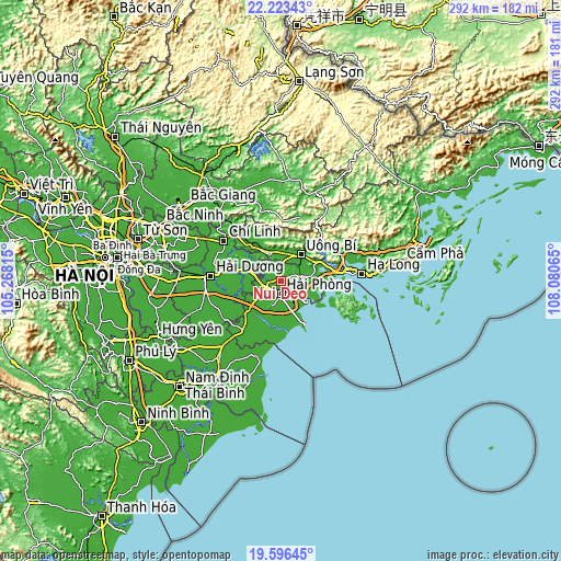 Topographic map of Núi Đèo