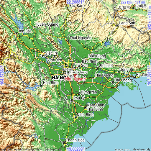 Topographic map of Như Quỳnh