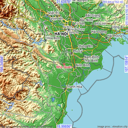 Topographic map of Nho Quan