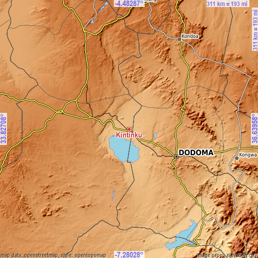 Topographic map of Kintinku