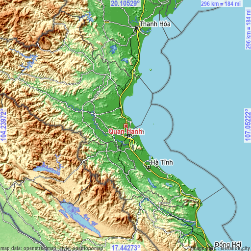 Topographic map of Quán Hành