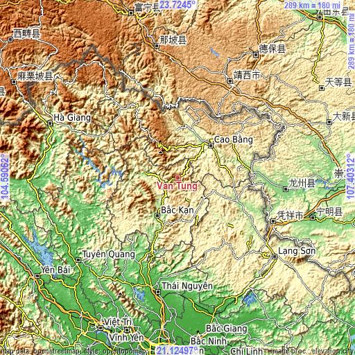 Topographic map of Vân Tùng