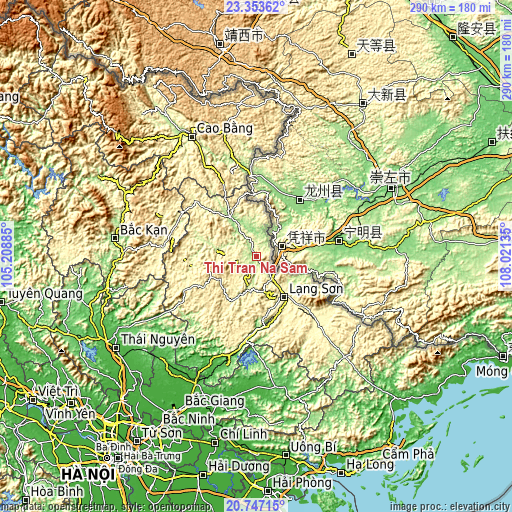 Topographic map of Thị Trấn Na Sầm
