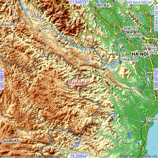 Topographic map of Mường Lát