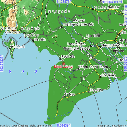 Topographic map of Minh Lương