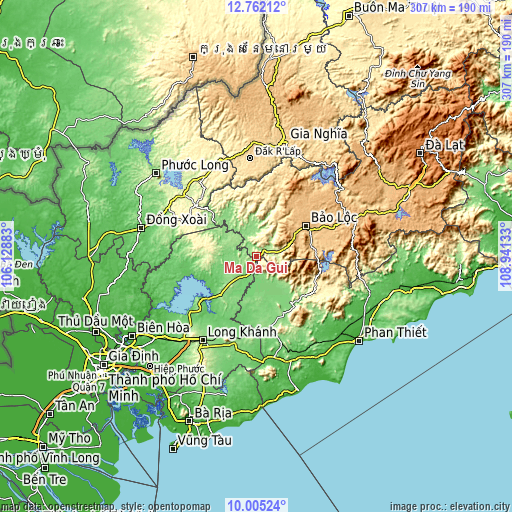 Topographic map of Ma Đa Gui