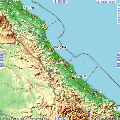 Topographic map of Kiến Giang