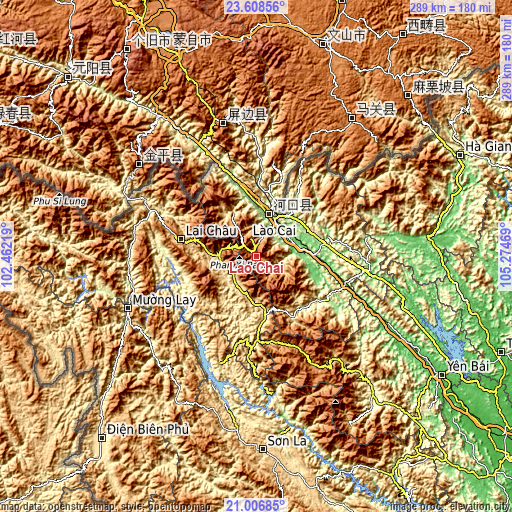 Topographic map of Lao Chải