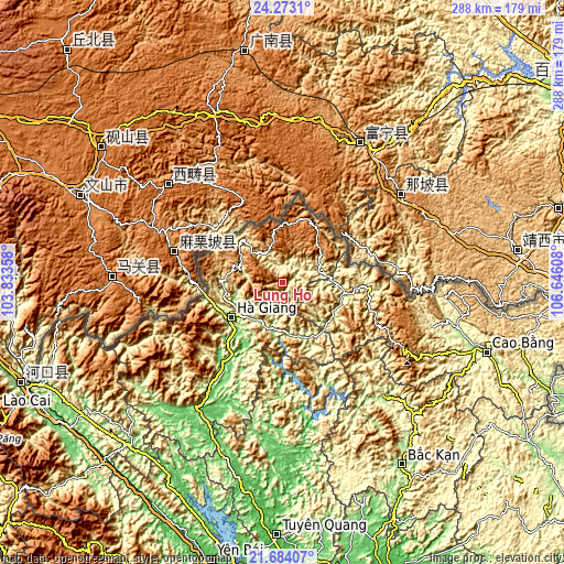 Topographic map of Lũng Hồ