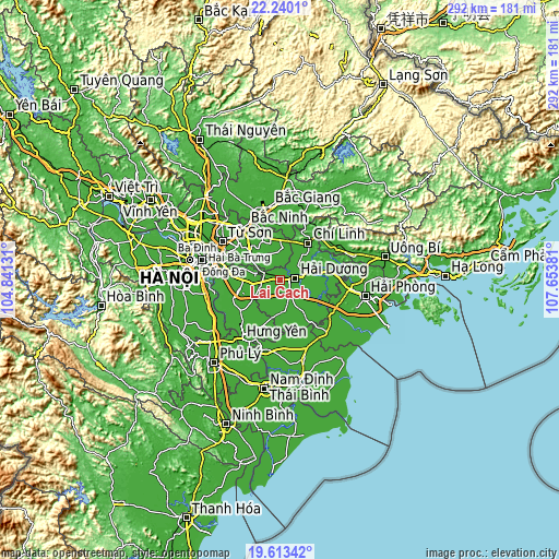 Topographic map of Lai Cách