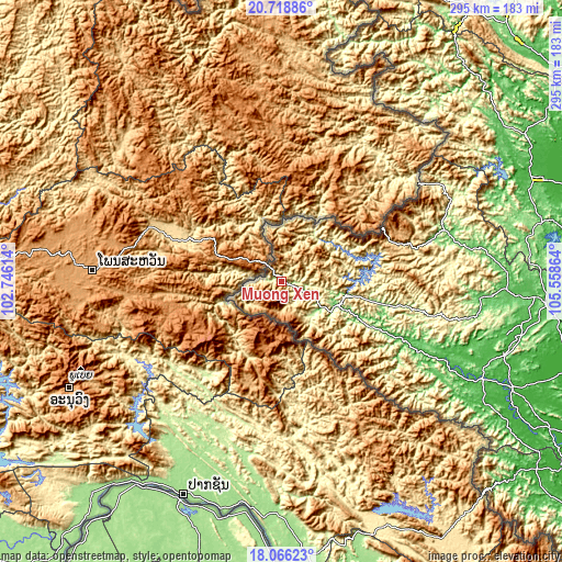 Topographic map of Mường Xén