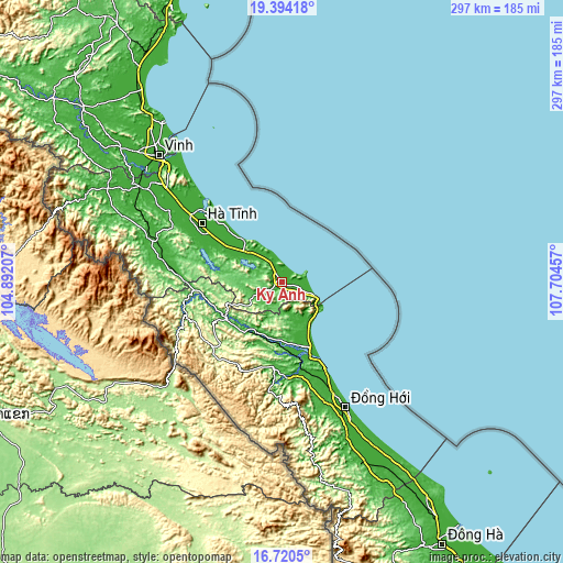 Topographic map of Kỳ Anh