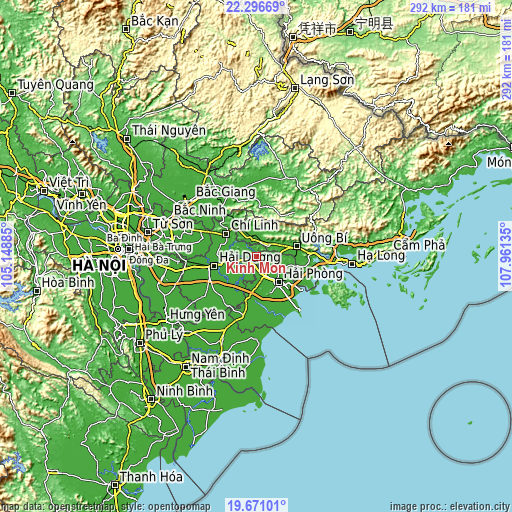 Topographic map of Kinh Môn