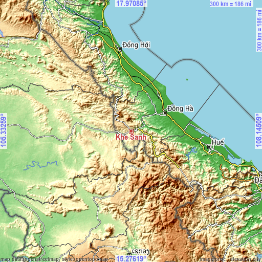 Topographic map of Khe Sanh