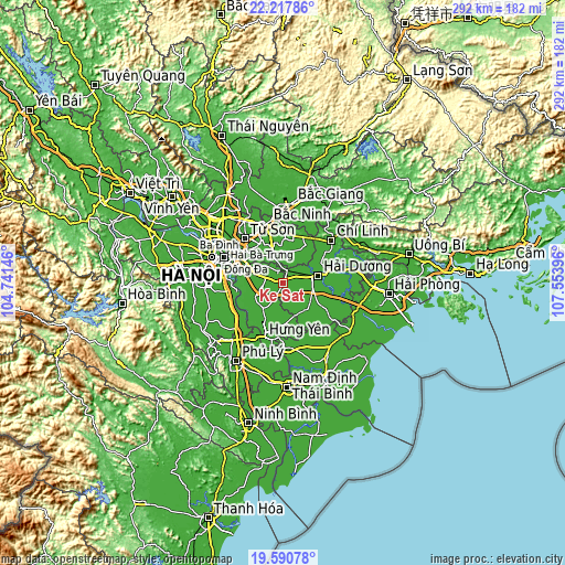 Topographic map of Kẻ Sặt