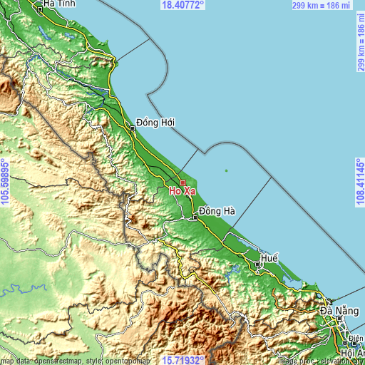 Topographic map of Hồ Xá